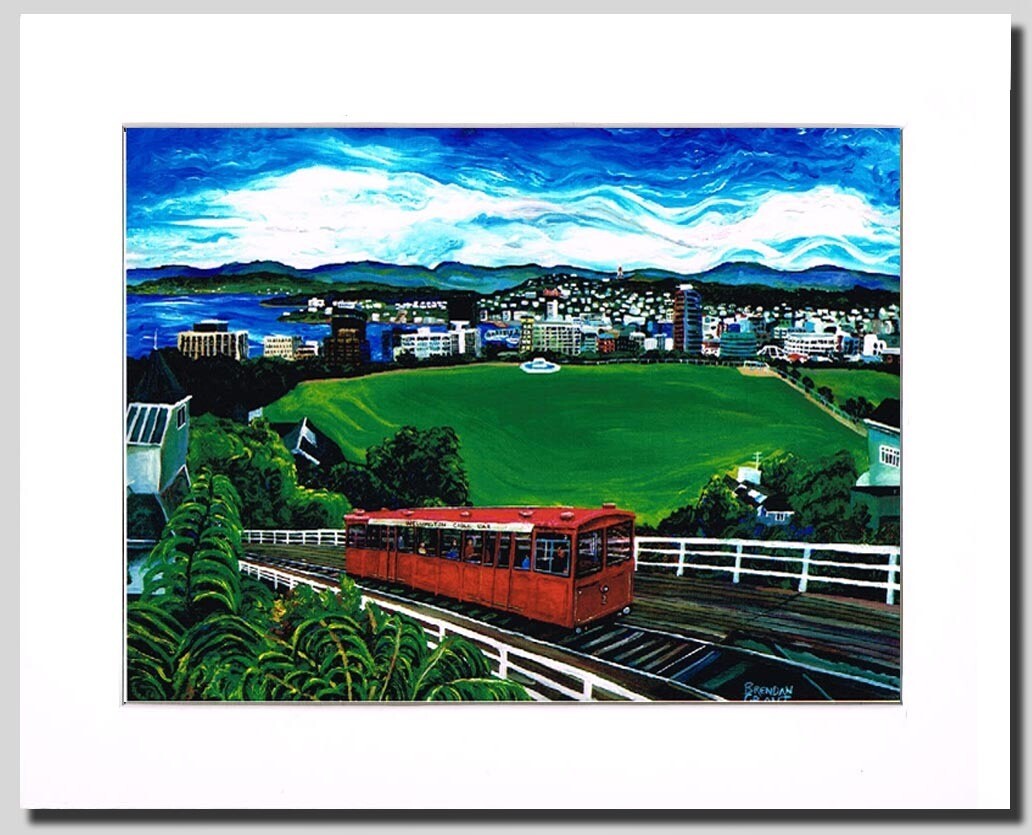 Cable Car Side On Print in an 8" x 10" mat frame
