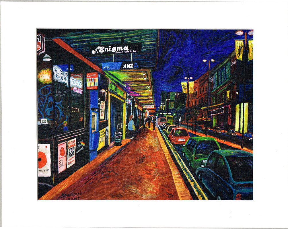 Enigma Cafe Print in 11 by 14 inch mat