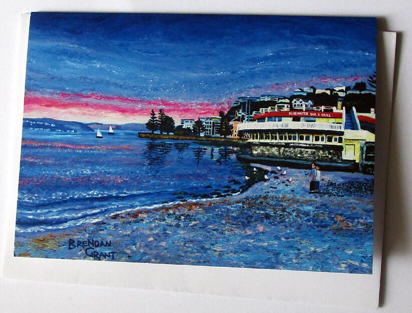 Oriental Bay Sunset Greeting Card with Envelope