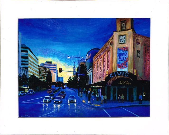 Queen Street in Auckland in 8 by 10 inch mat