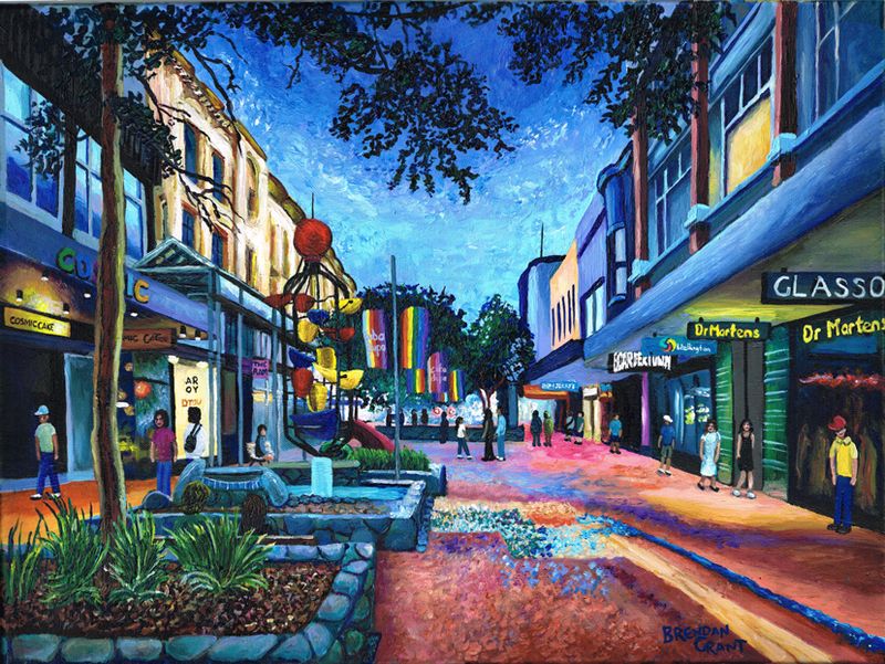 A3 Print of iBucket Fountain in the Evening