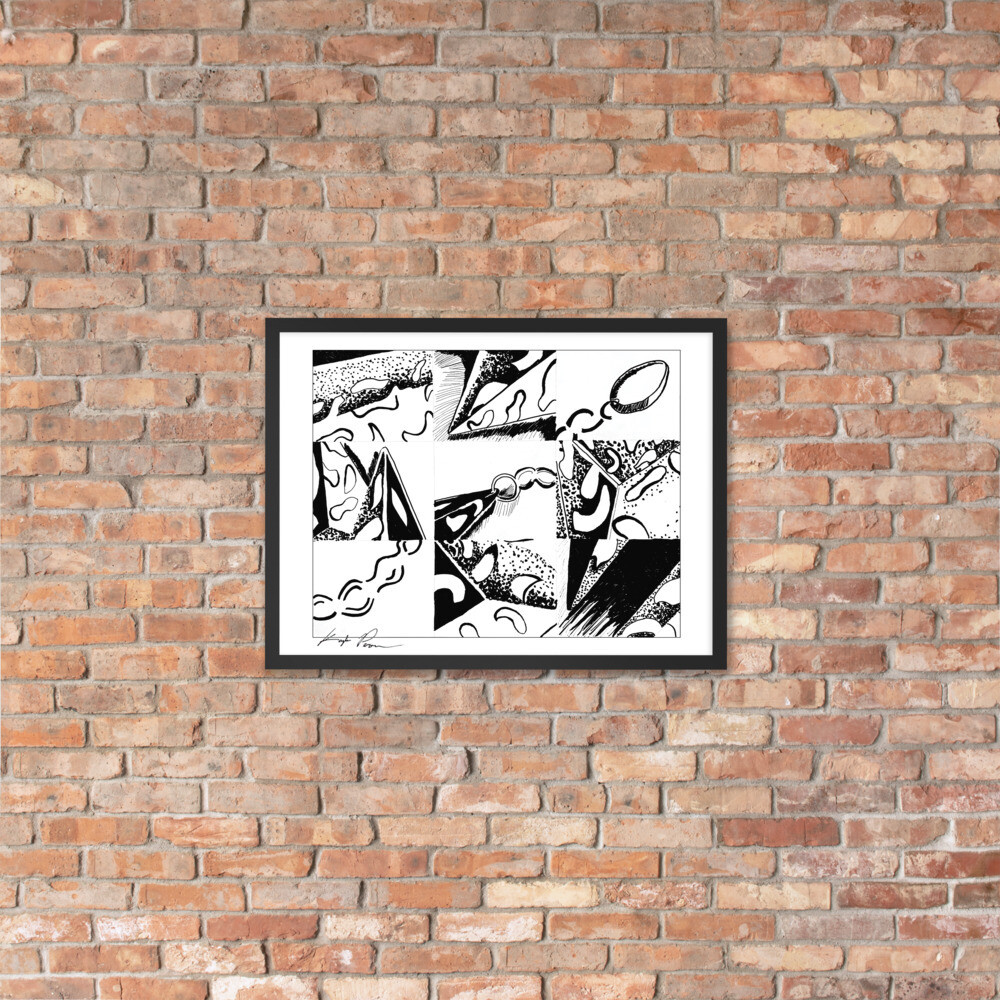 Disassembled, Fashion Jewelry Abstract, illustration, Framed Art Poster