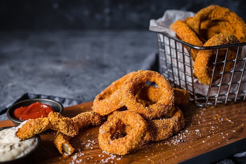 Aros de cebolla bajos en carbohidratos