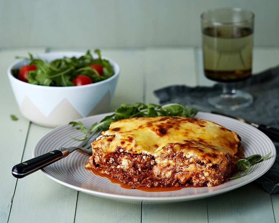 Lasaña baja en carbohidratos con fideos de proteína