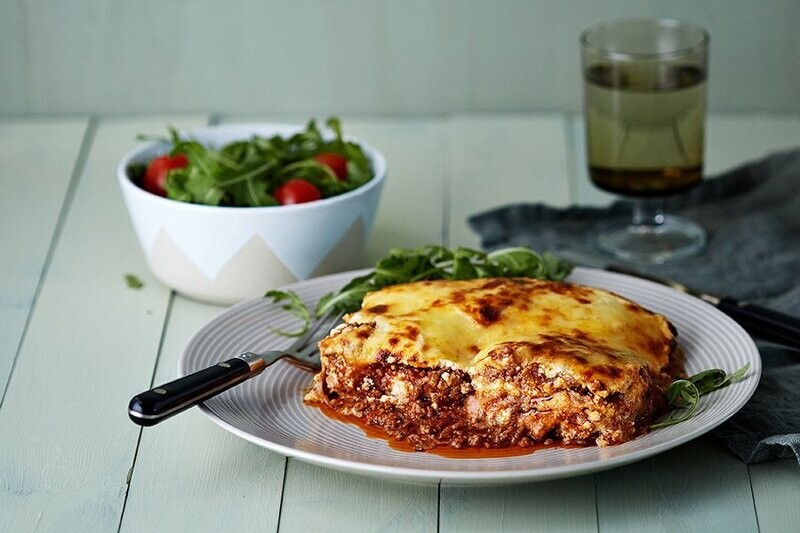 Lasaña baja en carbohidratos con fideos de proteína