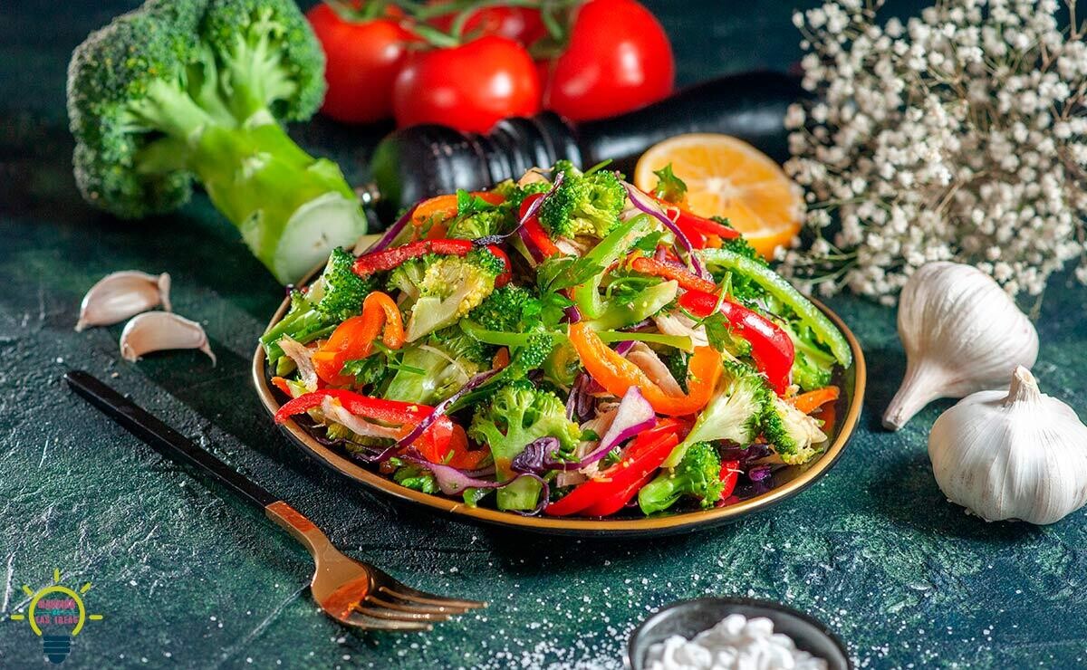 Brócoli-Pimiento Salteado con Almendras