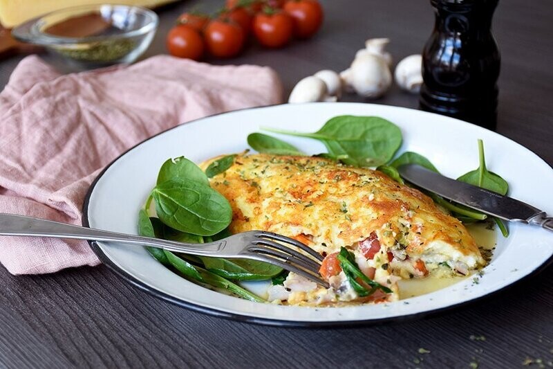 Omelette keto de queso crujiente