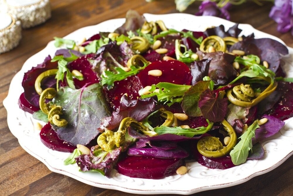 Carpaccio de betabeles horneados