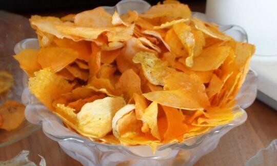Chips de batata crudos
