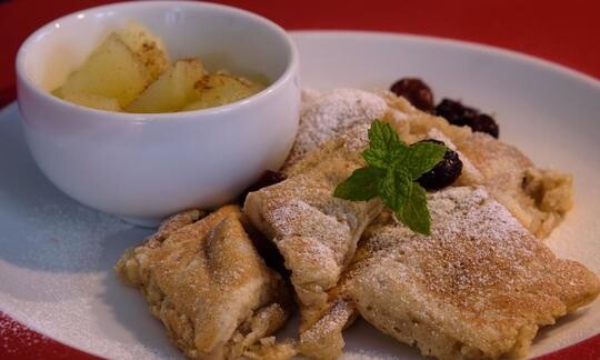 Tortitas austriacas Kaiserschmarrn con arándanos