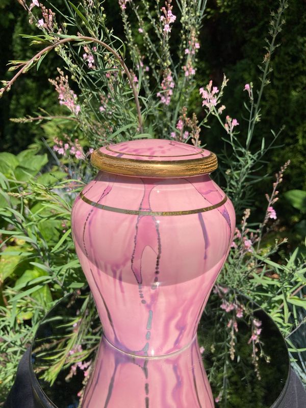 Ancient Creations Urn in Pink with Gold