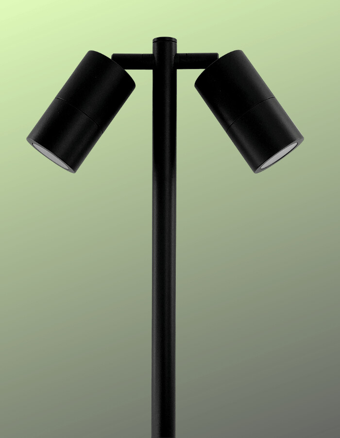 Pillar Garden 2 light Pole Black