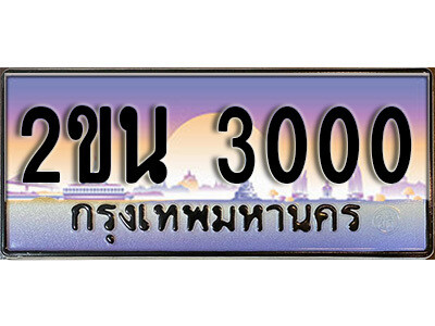 8. ป้ายเลขทะเบียน  3000 ทะเบียนรถเลข – 2ขน 3000 สวยสำหรับรถคุณ