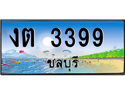 2.ทะเบียนสวยจังหวัดชลบุรี งต 3399  เลขประมูล 3399