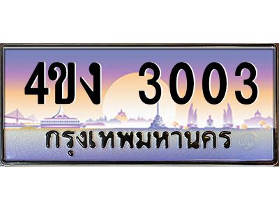2.ป้ายทะเบียนรถ 3003 เลขประมูล ทะเบียนสวย 4ขง 3003 ผลรวมดี 14