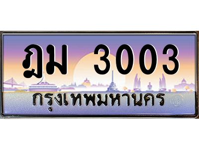 6.ป้ายทะเบียนรถ  3003 เลขประมูล ทะเบียนสวย ฎม 3003 จากกรมขนส่ง