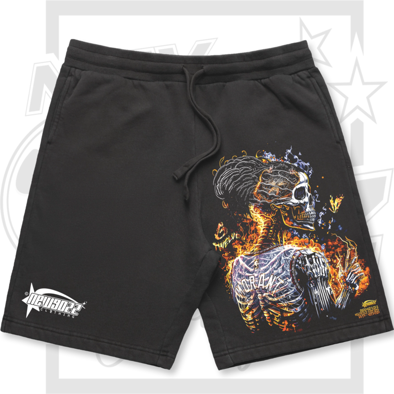 Ja Flaming Skull Shorts