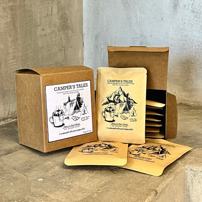 Disposable Single-serve Pour-Over Coffee  กาแฟดอยช้างคั่วบดบรรจุซองดริป