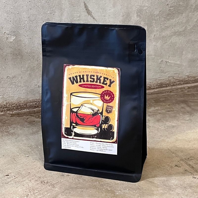 Whisky-barrel aged (Honduras)  กาแฟฮอนดูรัสคั่วอ่อนค่อนกลาง สไตล์วิสกี้