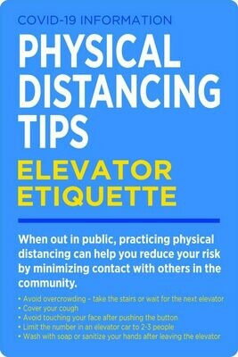 Social Distancing Decals – Elevator Bundle Blue