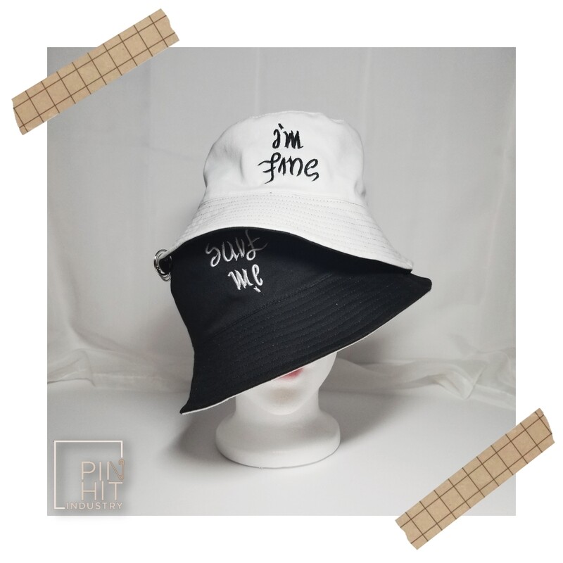 [ Instocks ]: Save me, I&#39;m Fine Reversible Bucket Hat