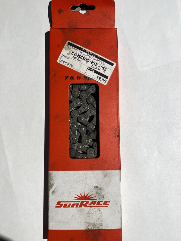 Sunrace ketting  6/7/8 speed 116 schakels zwart