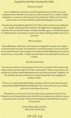 Daily Pet Lovers Affirmation - January 2025 Daily Pet Lovers Affirmation - January 2025