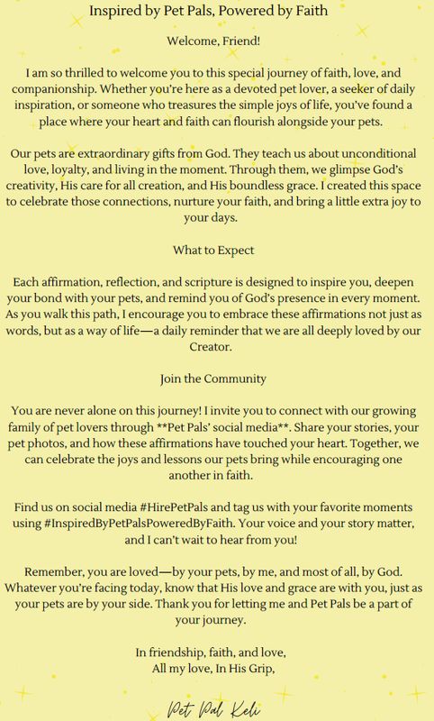 Daily Pet Lovers Affirmation - January 2025