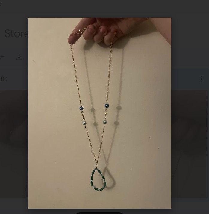 Teal Pearled Necklace