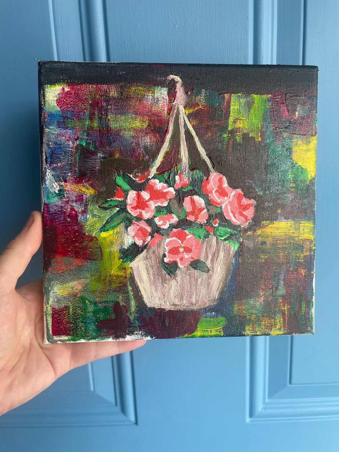 Flower pot acrylic Painting