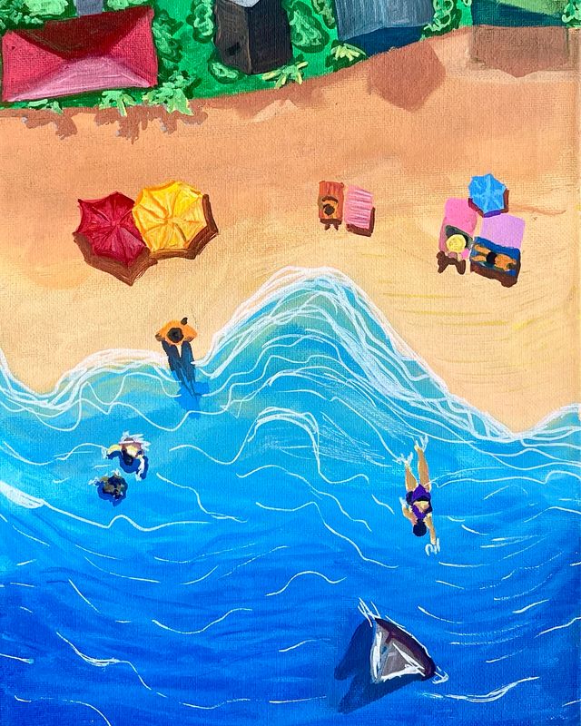 Beach town print