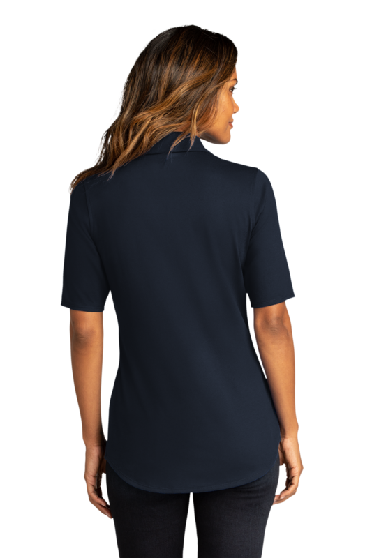 Ladies short sleeve button blouse