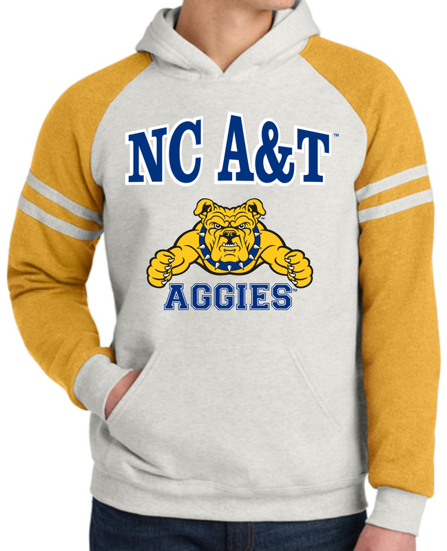 Gold and Oatmeal Color Block Hoodie