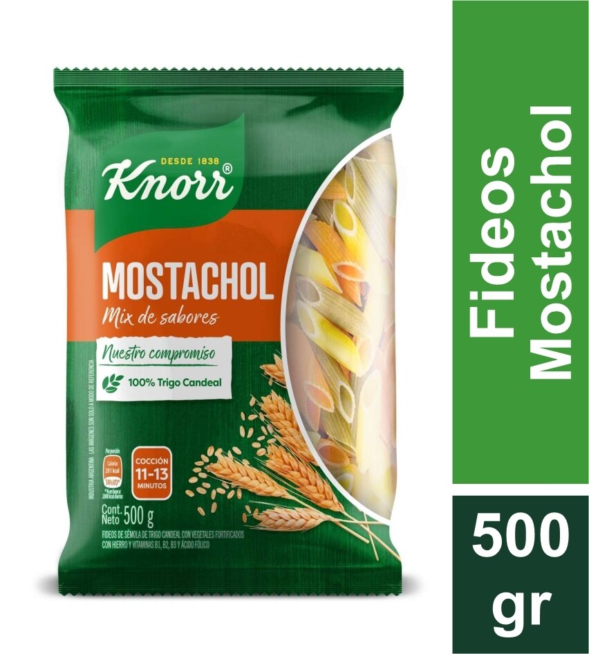 KNORR FIDEOS MOSTACHOL VEGETALES x500 GR