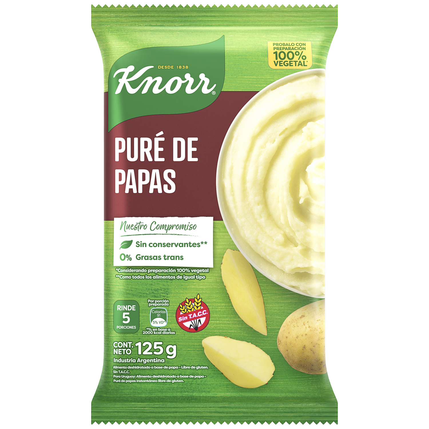 KNORR PURE DE PAPAS LISTO 12X125G