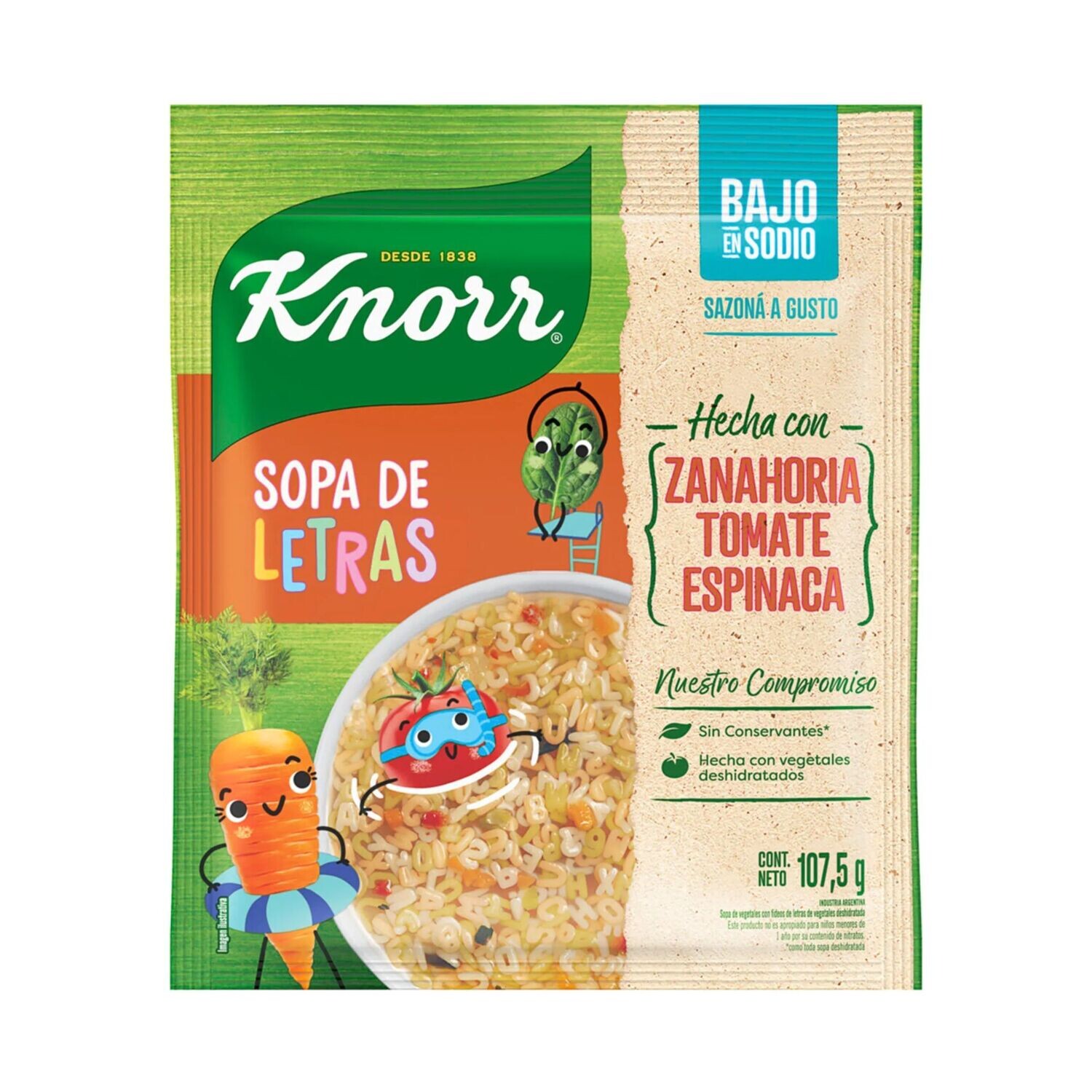 KNORR SOPA VEG C/FID LETRAS 10X107.5 G