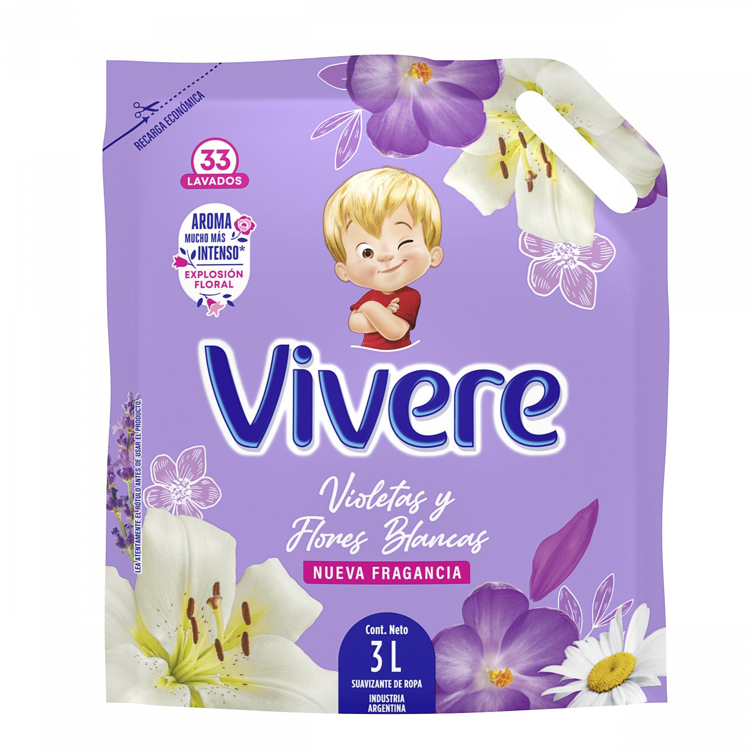 VIVERE SUAV. VIOLETAS Y FLORES BLANCAS x3lt
