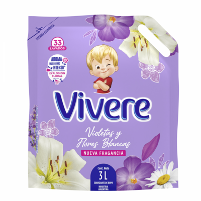 VIVERE SUAV. VIOLETAS Y FLORES BLANCAS x3lt