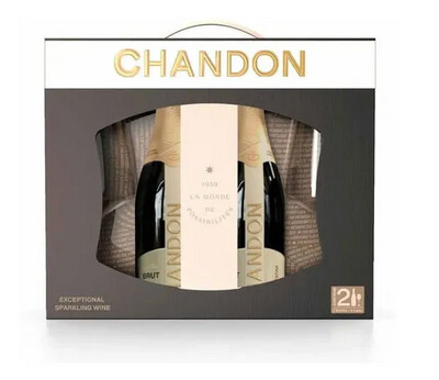 E. CHANDON EXTRA BRUT CON 2 COPAS 2x750cc