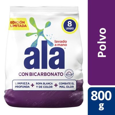 ALA POLVO LAV MANO C/BICARBONATO x800G