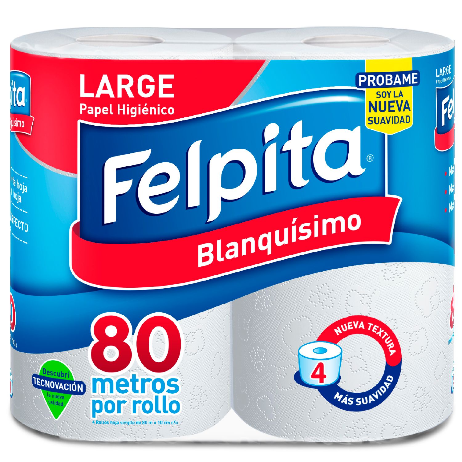 PAPEL HIGIENICO FELPITA BLANCO HS x4x80mt