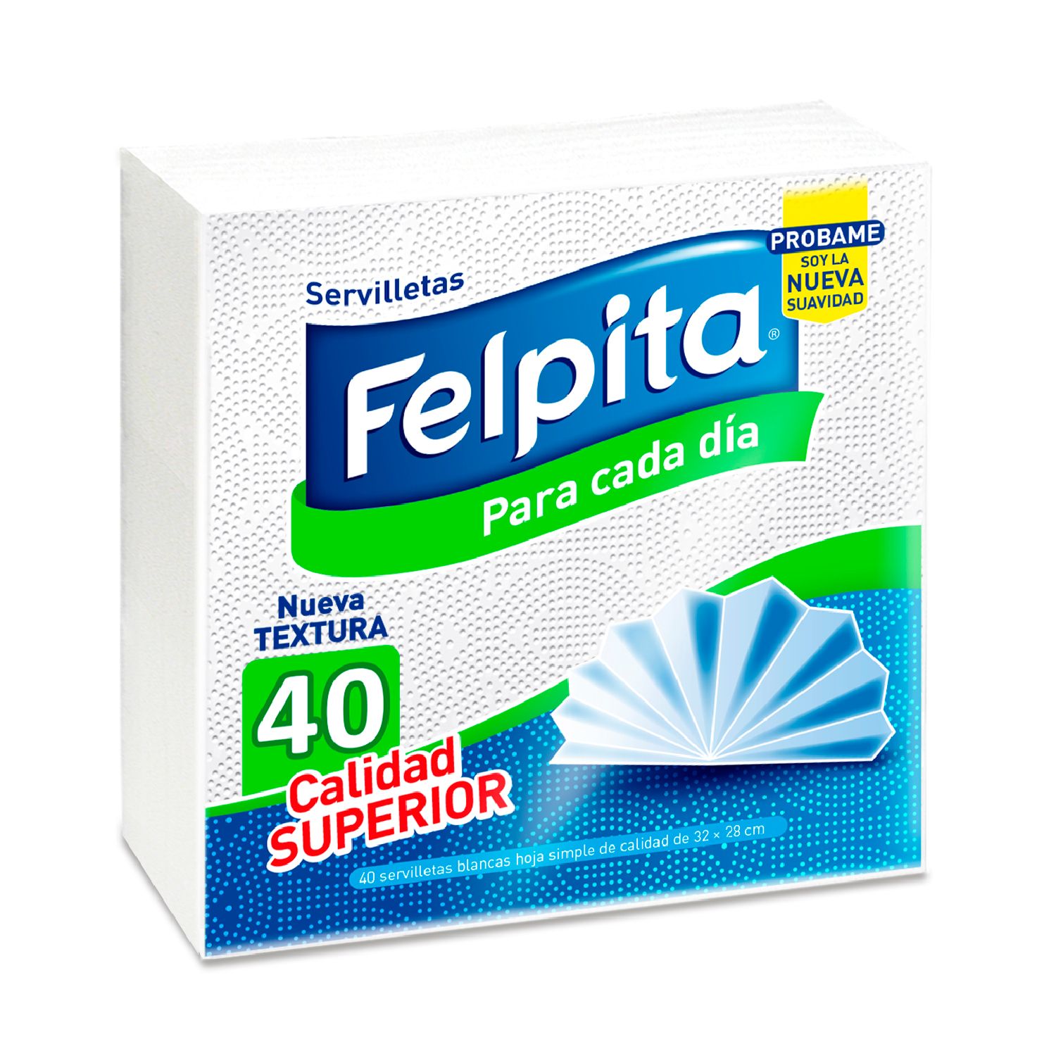 SERVILLETA FELPITA BLANCA x40u