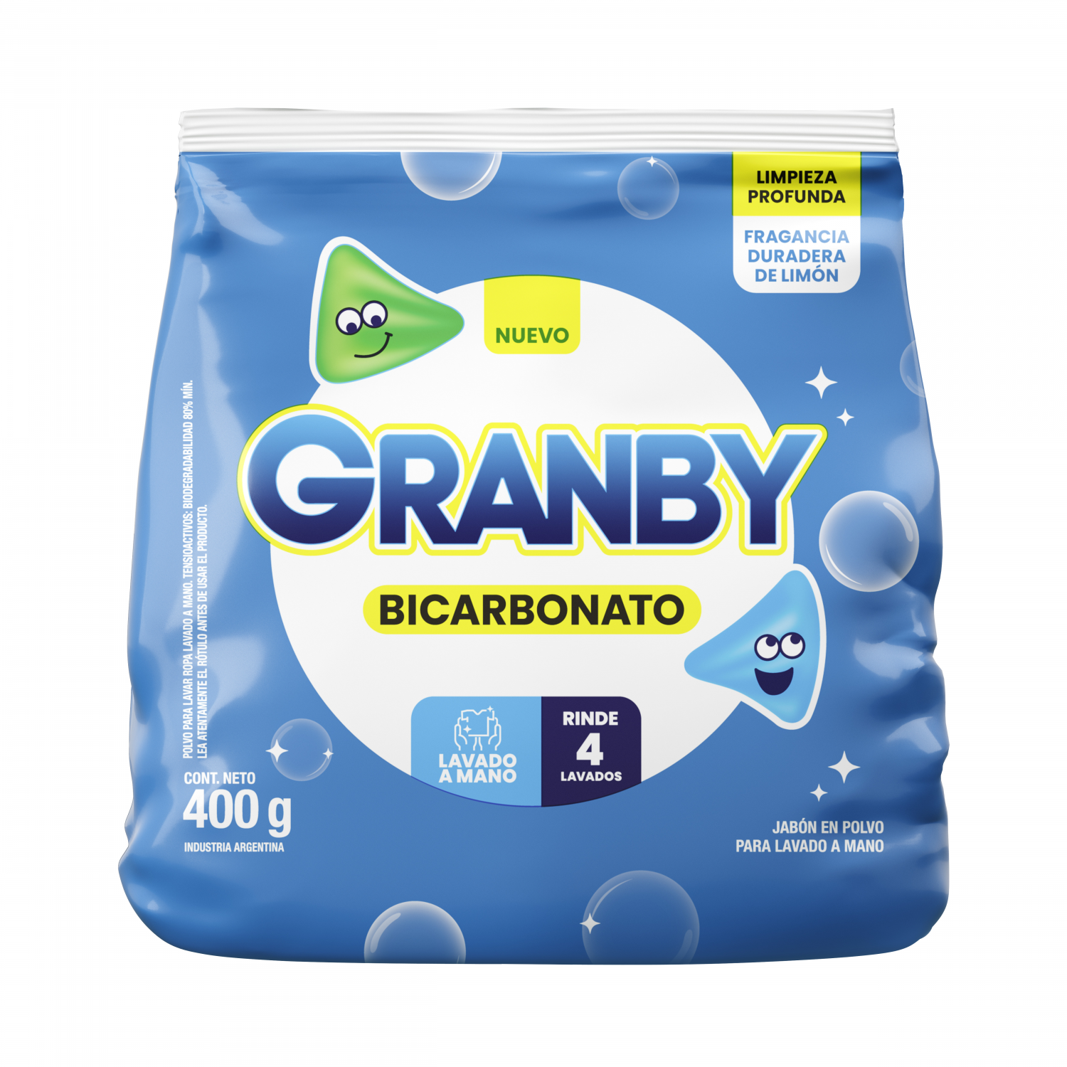 GRANBY POLVO LAV MANO LIMON x400gr