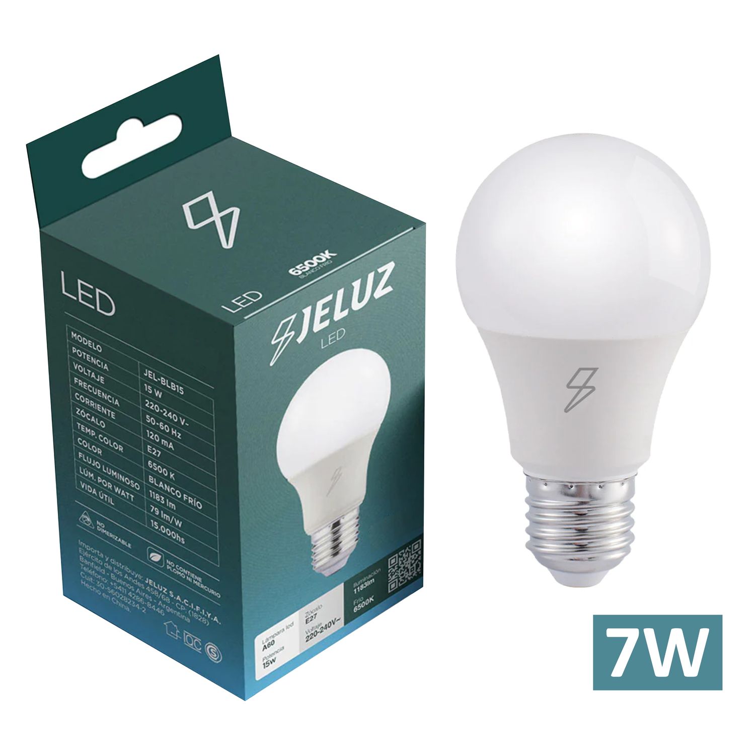 JELUZ LAMPARA LED LUZ FRIA x7w
