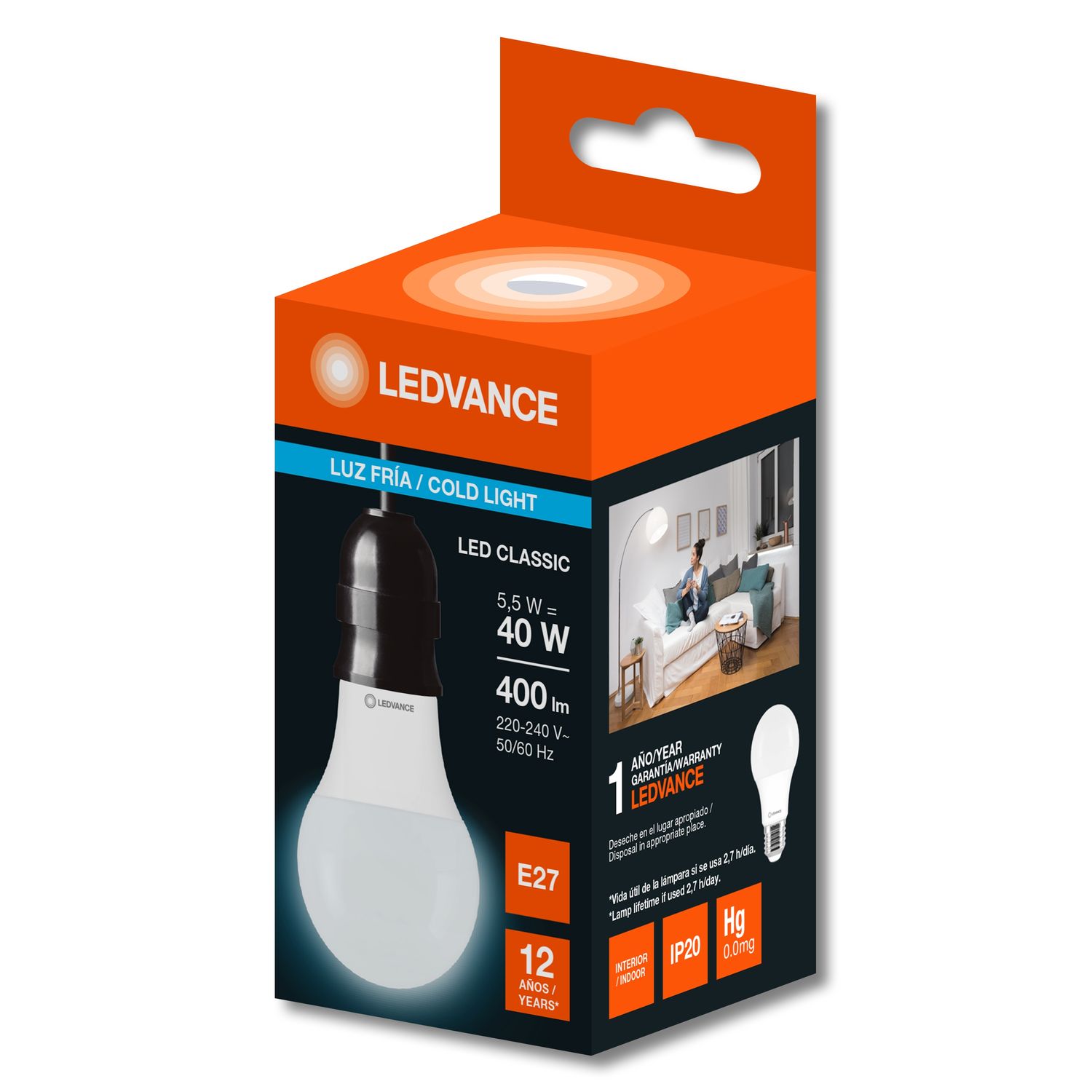 LEDVANCE LAMPARA LED LUZ FRIA x5,5w (Osram)