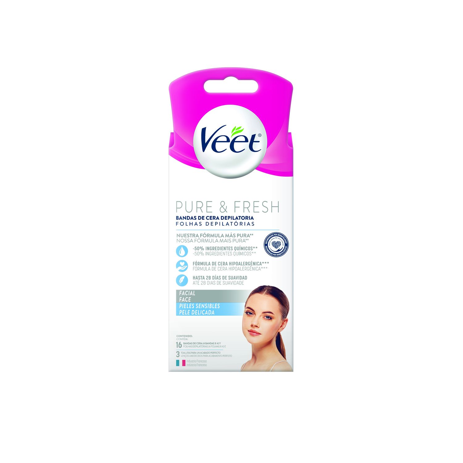 VEET BANDAS DEPI. FACIAL PIEL SENSIBLE x20und