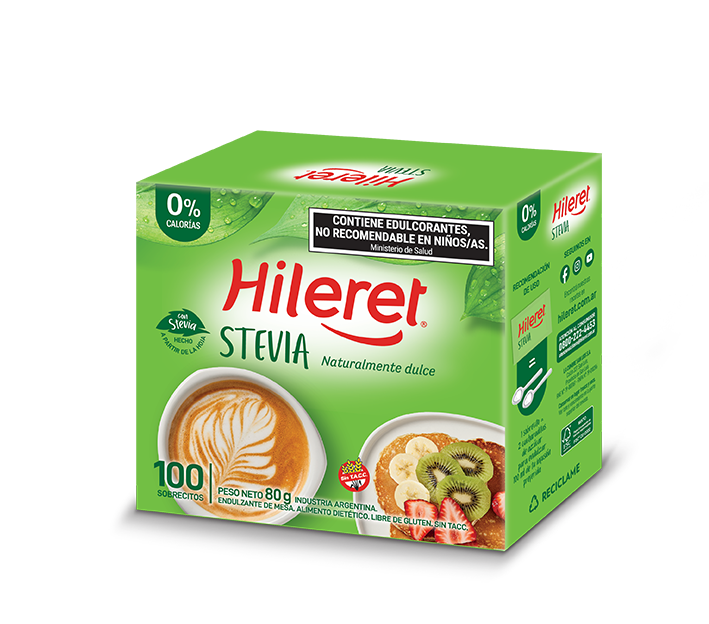 HILERET ENDULZANTE STEVIA SOBRE x100x80gr