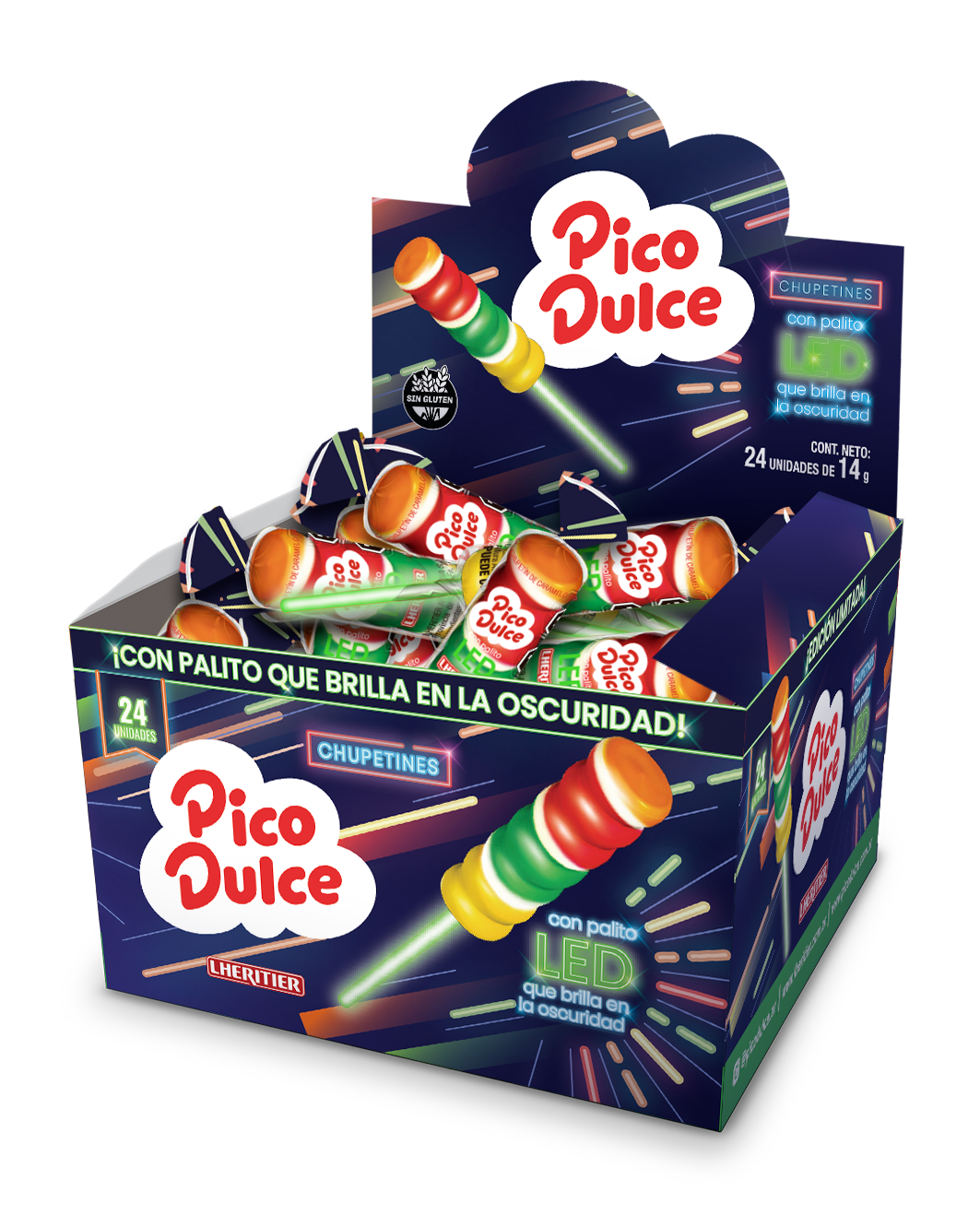 PICO DULCE CHUPETIN LED ESTUCHE x14gr