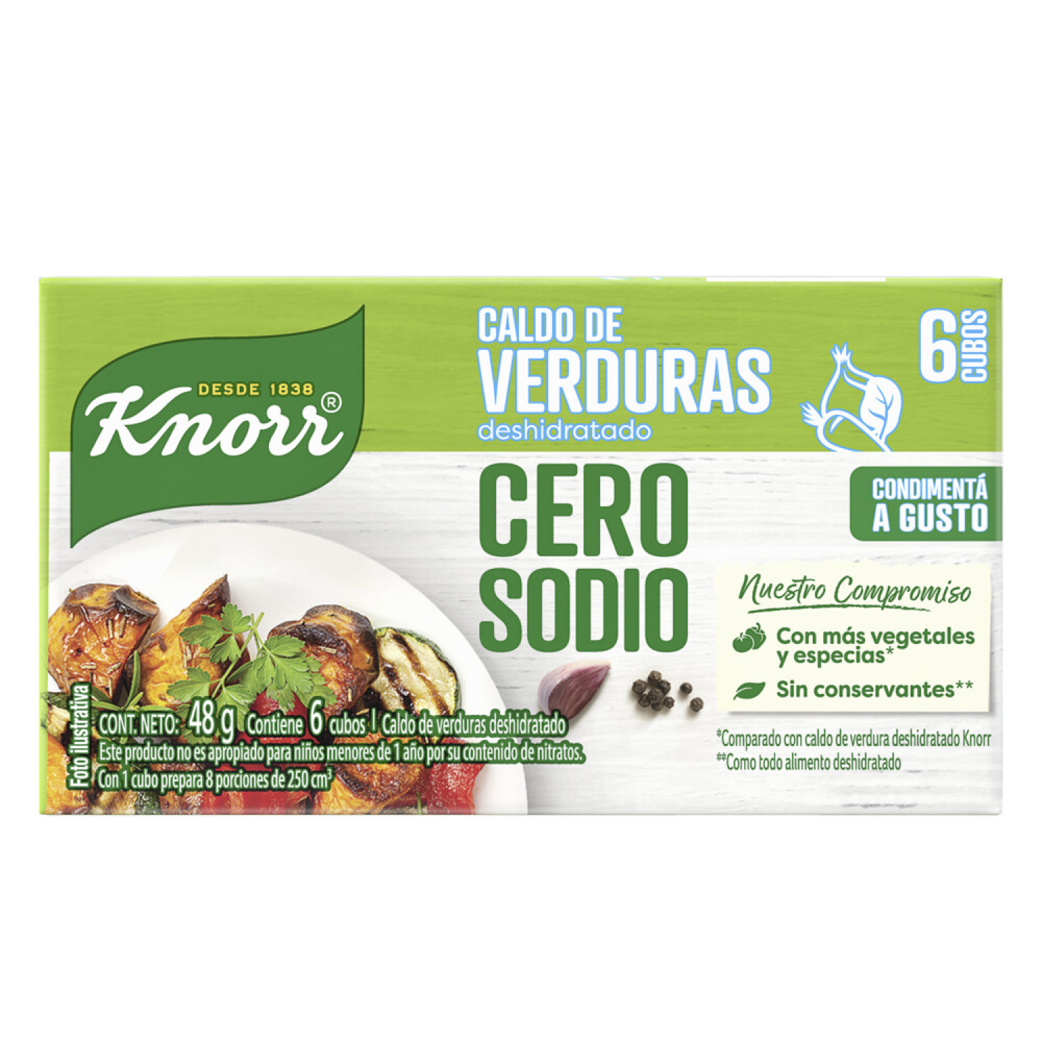 KNORR CALDO CUBO VERDURA CERO x6cub