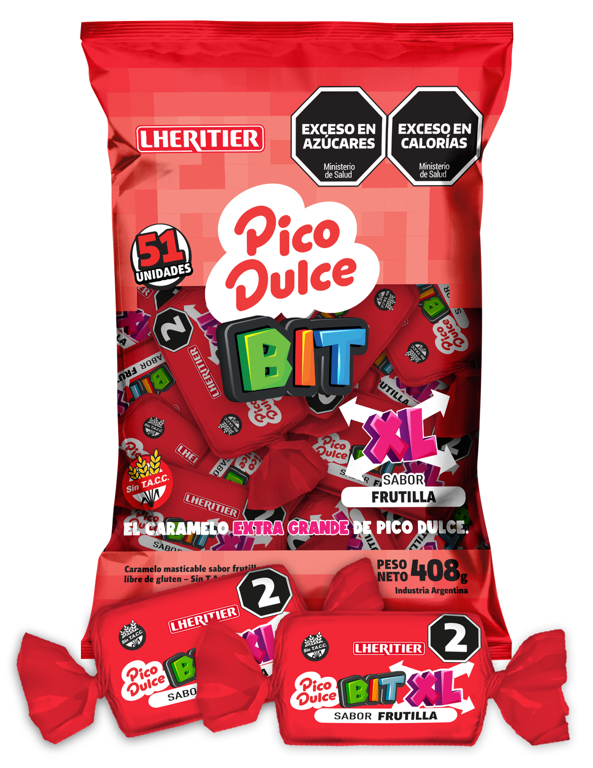 PICO DULCE CARAMELO BIT FRUTILLA x408gr